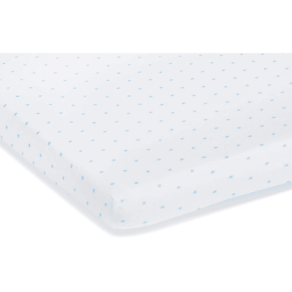 Pinolino Drap housse enfant pour berceau Jersey étoiles bleu 70x40/90x55 cm lot de 2