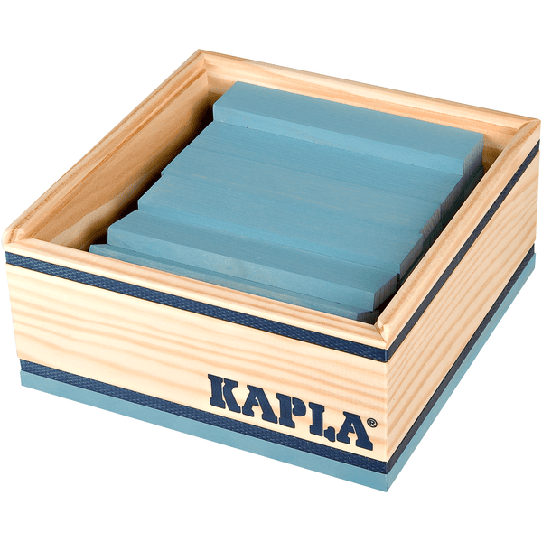 KAPLA Jeu de construction briques bois carrés bleu clair, 40 pièces