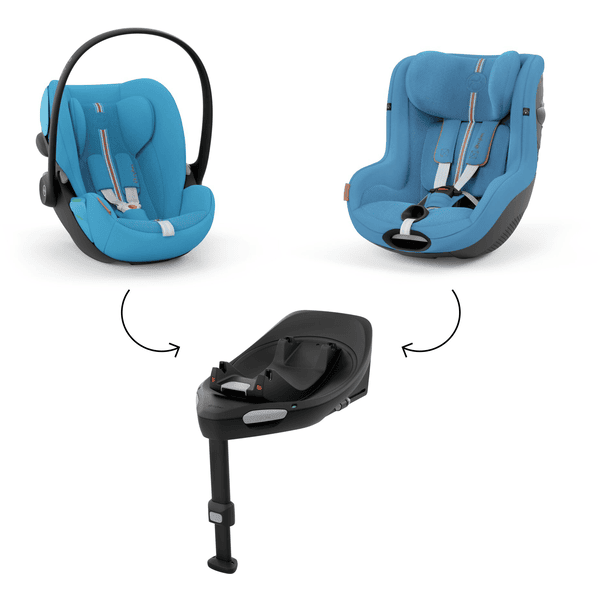 cybex GOLD Autostolsæt: Autostol Reboarder Sirona G, Autostol Cloud G og Basestation Base G Plus Beach Blue