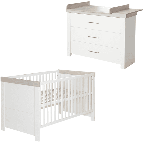 roba Chambre bébé duo lit commode Lucy bois 70x140 cm