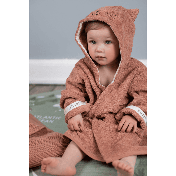 LITTLE Peignoir de bain enfant renard rouge roseoubleu