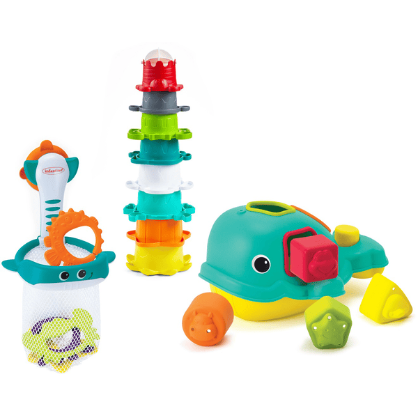 Infantino Jouet de bain baleine tri de formes, 17 pièces