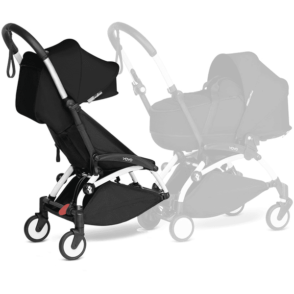 BABYZEN Kinderwagen YOYO 6+ connect White mit Textilset Black