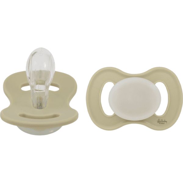 Lullaby Planet Ciuccio notturno in silicone simmetrico, taglia 2 Lake Green Night, 2 pz.