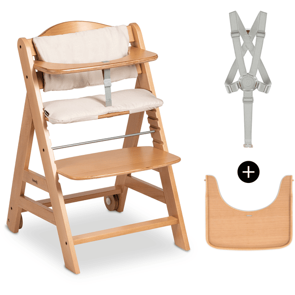 hauck Chaise haute enfant évolutive Beta Plus bois naturel