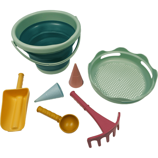SCHILDKRÖT® 7in1 Sand Toys Falteimer Set grün