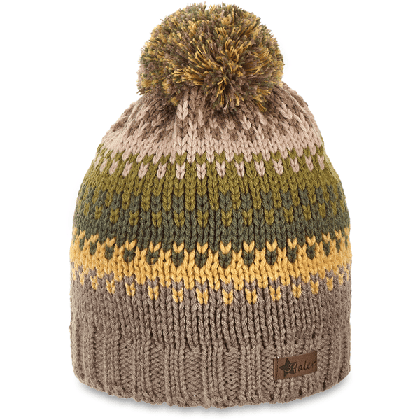 Sterntaler Gorro de punto con pompones marrón degradado