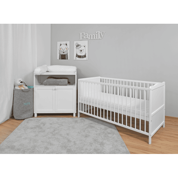 Habitación Bebé Pure Blanco Cuna Evolutiva + Cómoda/Cambiador