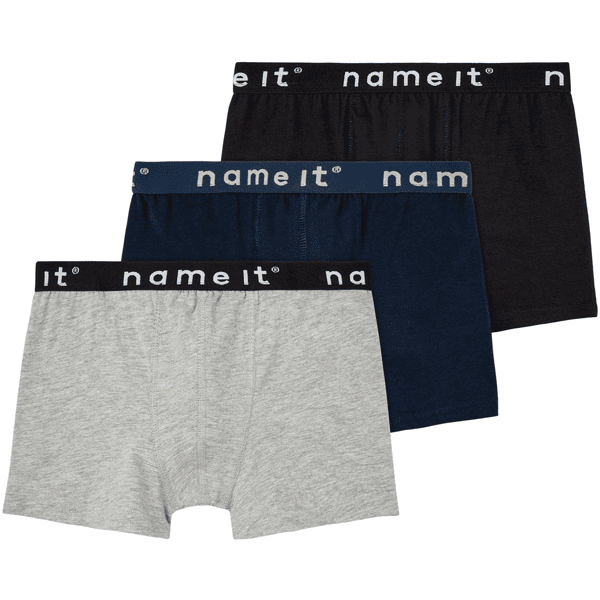 name it Boxer shorts Pack de 3 unidades Black Gris Azul