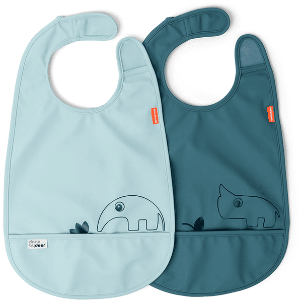 Done by Deer ™ Bib Deer venner Blue 2 pak 