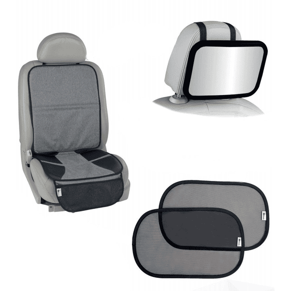 altabebe Kit sécurité routière miroir voiture bébé, pare-soleil noir/gris