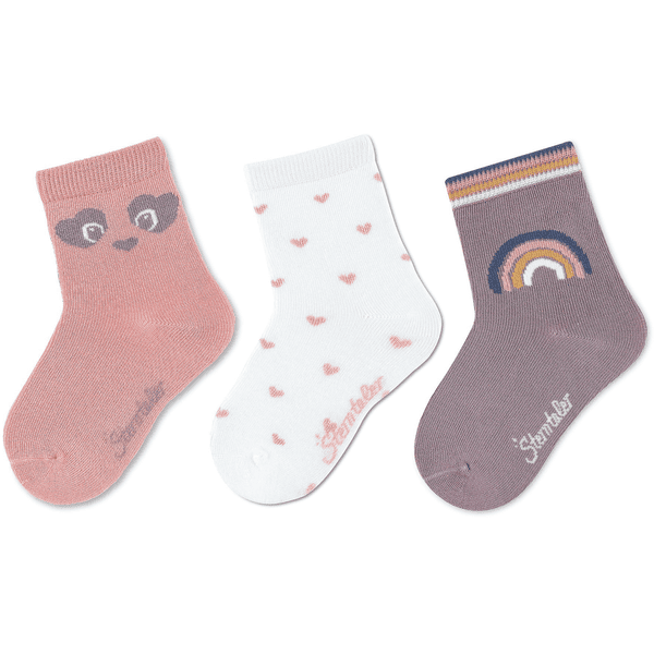 Sterntaler Sokken 3-pack bamboe lichtroze 