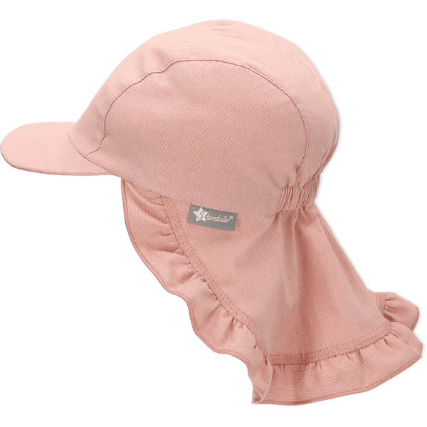 Sterntaler Gorra de pico con protección de cuello rosa