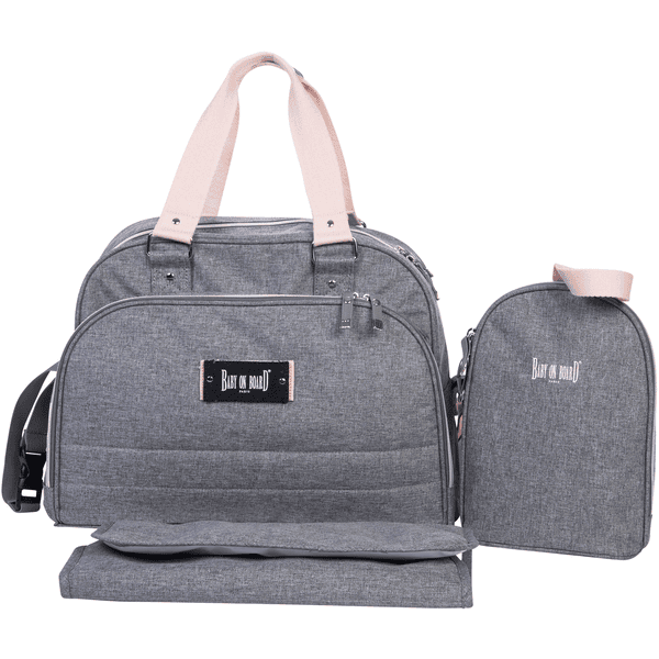 BABY ON BOARD Sac langer Urban Classic gris roseoubleu.fr