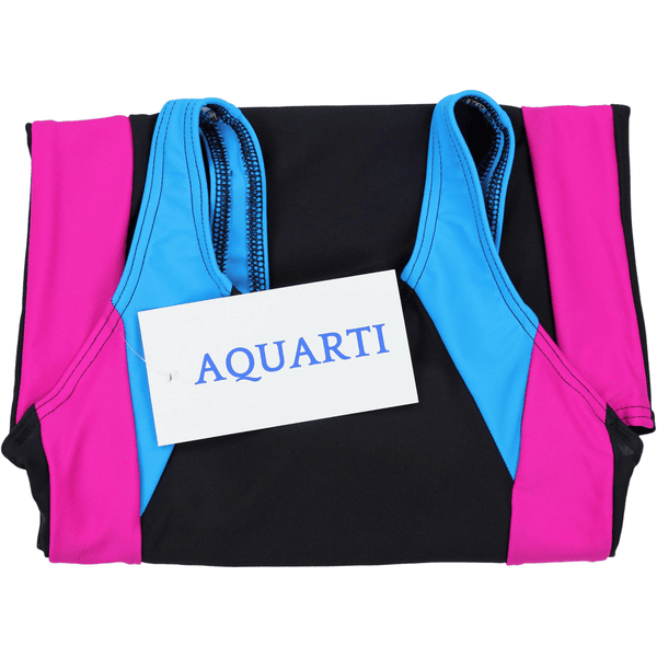 Aquarti Mädchen Badeanzug mit Bein Ringerrücken türkis/blau