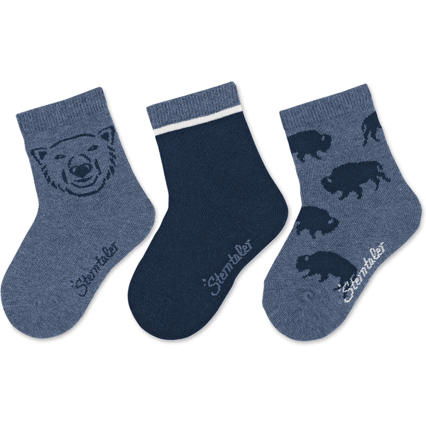 Sterntaler Vauvan sukat 3-pack karhu muste sininen 
