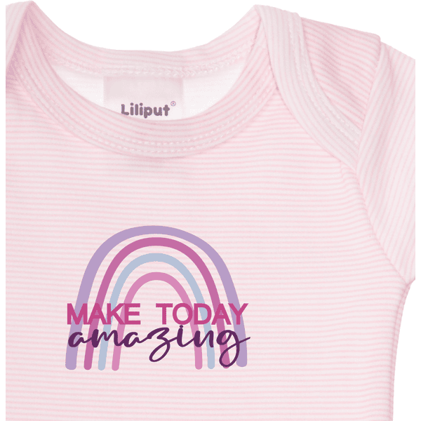 Liliput Baby-Body rosa grau-melange gestreift/ Make today amazing