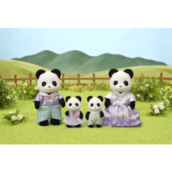 3 Figurines Famille Panda Roux Sylvanian Families - Figurine pour