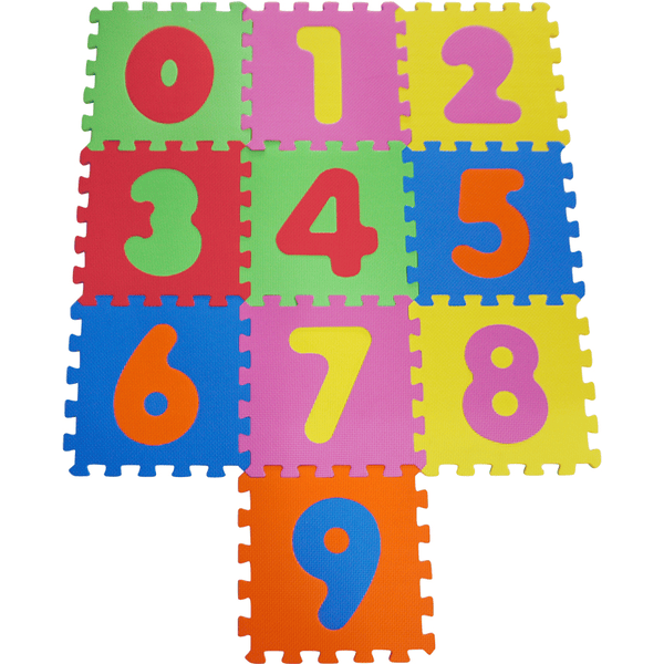 232026 Alfombra puzzle suave con NÚMEROS 10 piezas 29.5 x 29.5 x 8