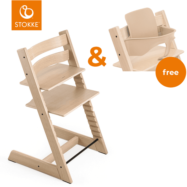 STOKKE® Tripp Trapp® Hochstuhl Oak natur + Baby Set V2 natur