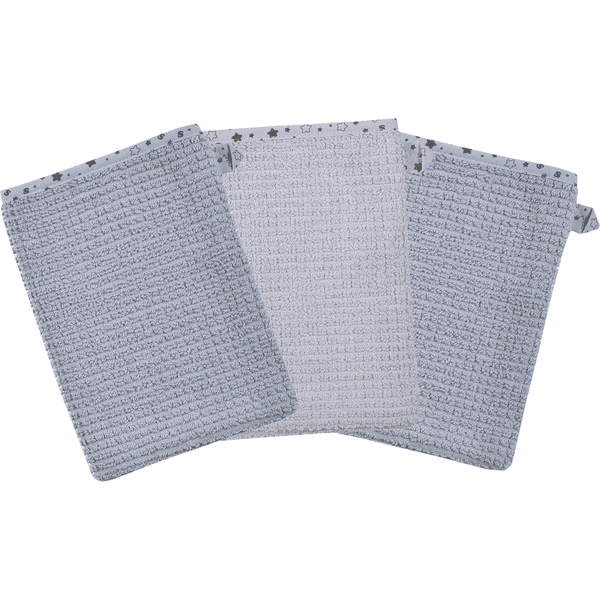 WÖRNER SÜDFROTTIER Hemma tvätthandske 3-pack grå 15 x 24 cm 