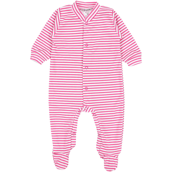 TupTam Baby Mädchen Fuß rosa/grau Pack 3er mit Schlafstrampler