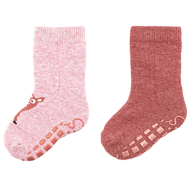 Sterntaler Chaussettes ABS pack double chevreuil rose poudré melange  