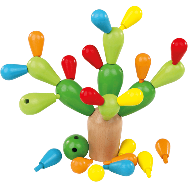 Bino Juego de equilibrio de madera de colores, cactus  
