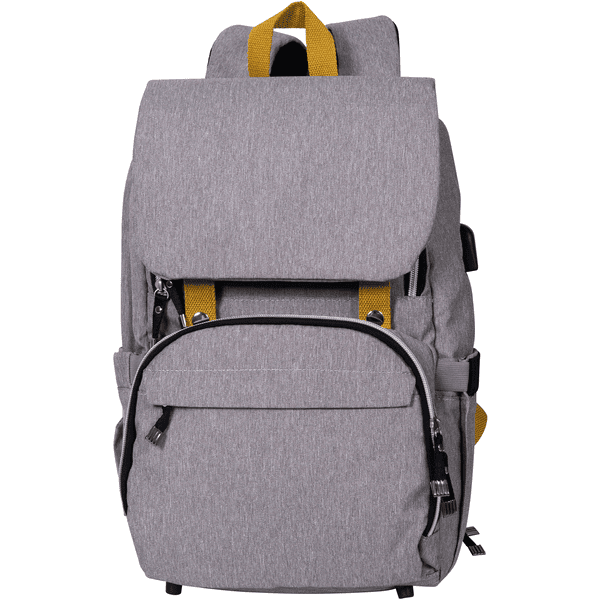 BABY ON BOARD  Mochila para pañales Gratis style Yellow stone Gris