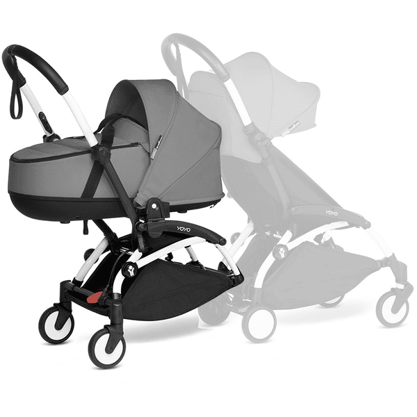 BABYZEN Kinderwagen YOYO 0+ connect White mit Liegewanne Grey