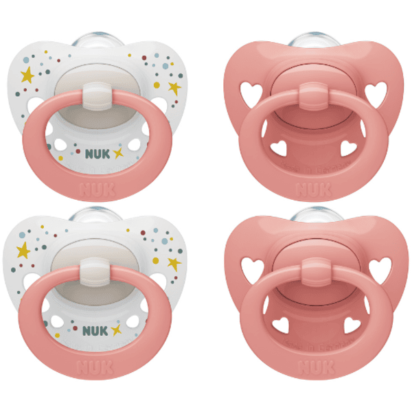 NUK Chupete Sig nature 0-6 meses caja de 4 rosa 