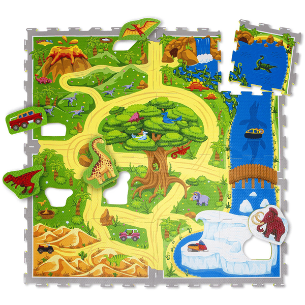 Hakuna Matte Puzzlematte - Dinosauriersafari (120 x 120 cm)