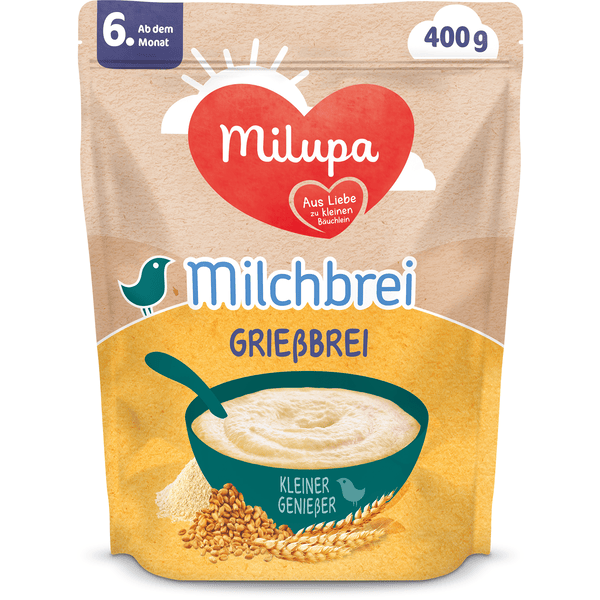 Milupa Milchbrei Grießbrei  miluvit >>mit<< Kleine Genießer 400 g ab dem 6. Monat 
