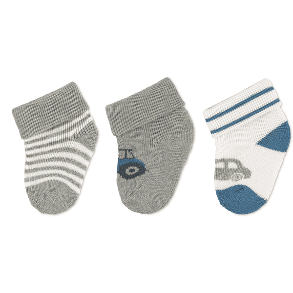 Sterntaler First Baby Ponožky 3-Pack Light Grey 