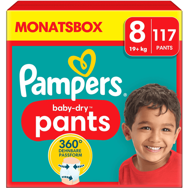 Pampers Baby-Dry Pants, velikost 8 Extra Large , 19kg+, měsíční balení (1 x 117 plen)