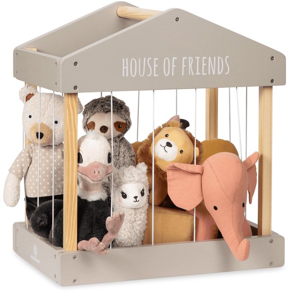 Friends MUSTERKIND® pluche speelgoedkist Huis van , warm grijs/naturel