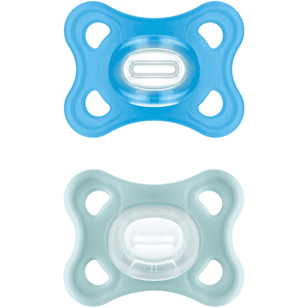 MAM Comfort Succhietto in silicone 3-12 mesi 2 pezzi blu/menta