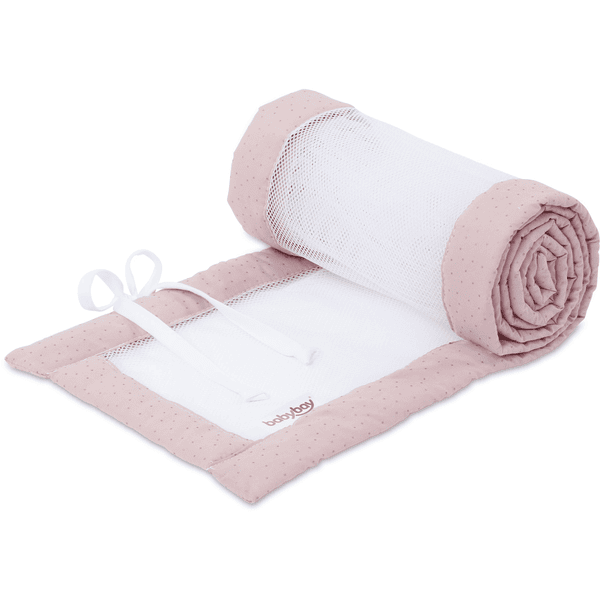 babybay® Tour de lit cododo mesh Royal Maxi, Boxspring, Comfort rosé paillettes dorées 168 cm