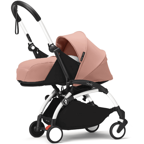 Stokke® Kinderwagen YOYO³ Gestell white inkl. 0+ Neugeborenenaufsatz Ginger