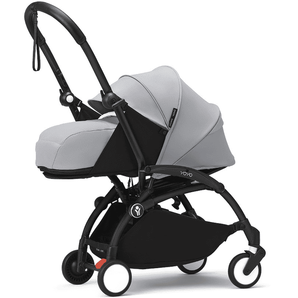 Stokke® Kinderwagen YOYO³ Gestell black inkl. 0+ Neugeborenenaufsatz Stone