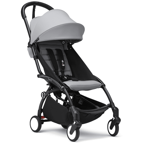 Stokke® Kinderwagen YOYO³ Gestell black inkl. 6+ Textilset Stone