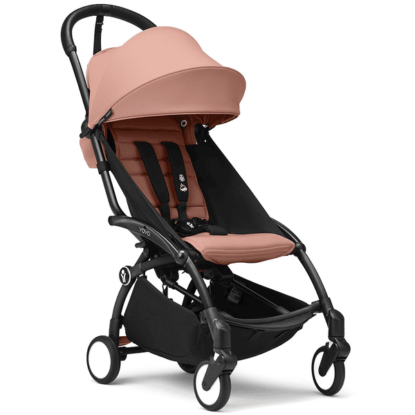 Stokke® Kinderwagen YOYO³ Gestell black inkl. 6+ Textilset Ginger