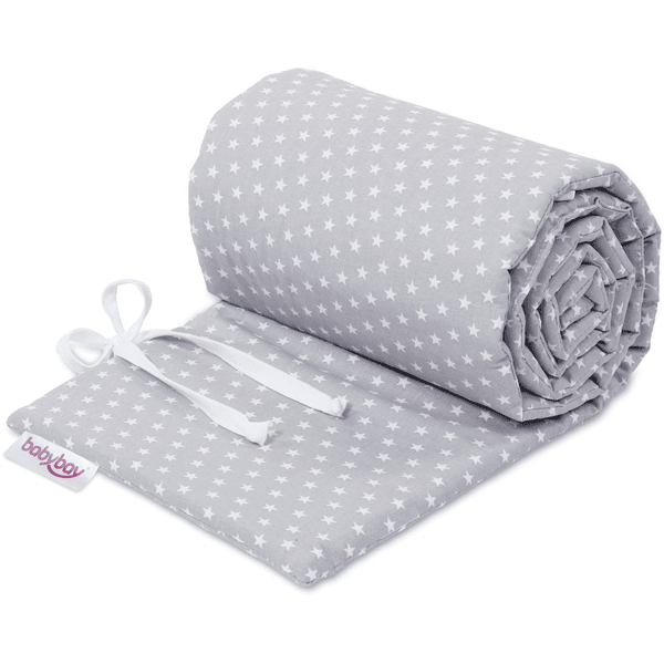 Cotton babybay® nest organic vhodné pro model Boxspring XXL světle šedá hvězdy bílá