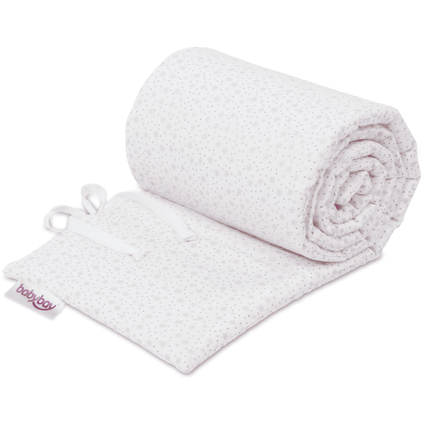 Cotton babybay® bo ekologiskt lämplig för modell Boxspring XXL vit glitter stjärnor ros