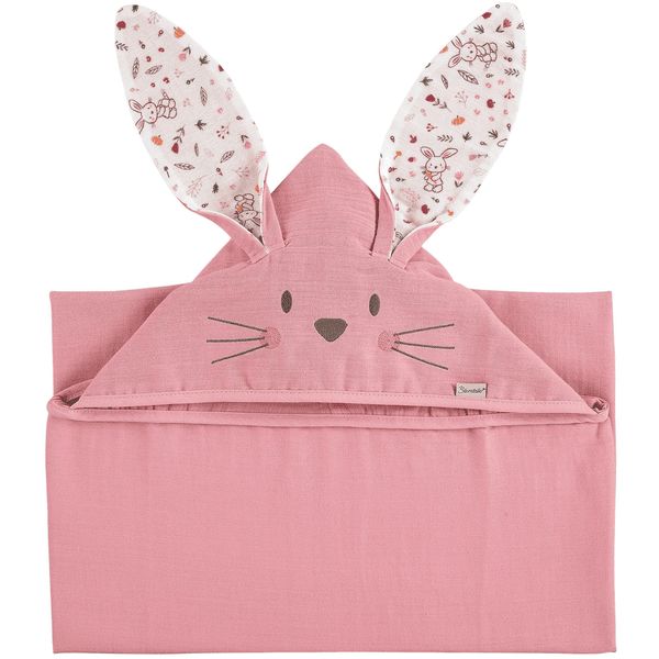 Sterntaler Cape de bain enfant lapin rose