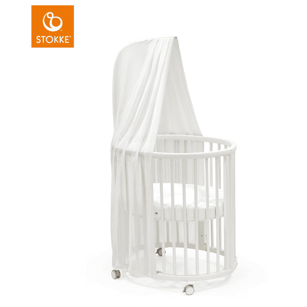 STOKKE® Sleepi™ Mini V3 weiß inkl. Matratze, Himmel und Himelstange