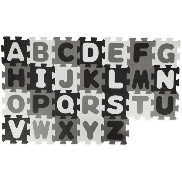 bieco Tappetino puzzle con lettere, bianco/nero