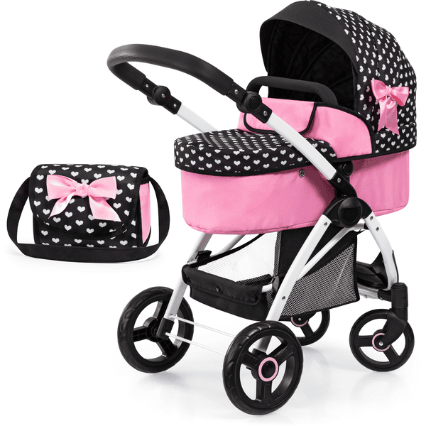 bayer Design Cochecito de muñeca City Max combi, negro/rosa