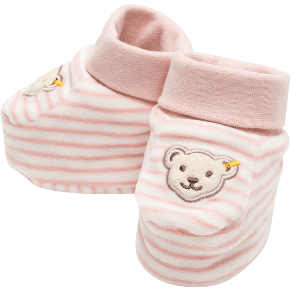 Steiff Babyschoentje silver roze