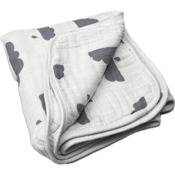 HÜTTE Plaid bébé 3 couches gaze nuages offwhite